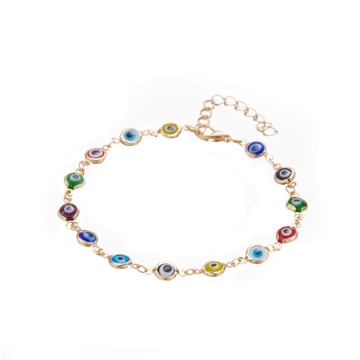 Bohemian Colorful Turkish Eyes Anklets For Women Creative Classic Lucky Evil Blue Eyes Ankle Bracelets Summer Beach Leg Jewelry