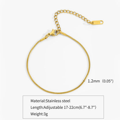 Thin Stainless Steel Snake Chain Bracelet Simple Gold Color Titanium Steel Women Bracelet Fashion Jewelry Trendy Accessories