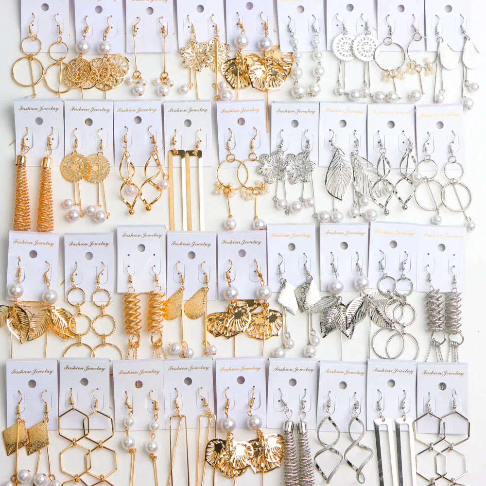 10Pairs/Lot Elegant Simple Stainless Steel Women Earrings Geometric Heart Mixed Style Jewelry Gift Giving Wedding Travel