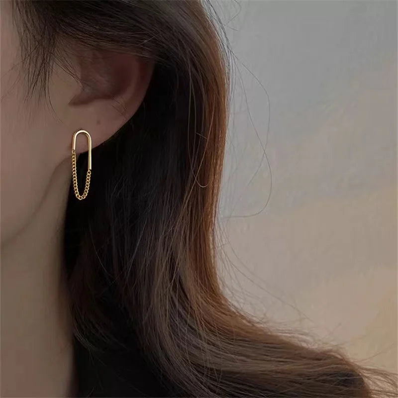 New Fashion Trend Unique Design Elegant Delicate Long Snake Bone Chain Tassel Earrings Women Jewelry Wedding Party Premium Gifts