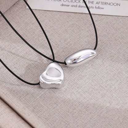 LATS Simple geometry Irregular ball love Heart-shaped knotted rope Necklace for women girl premium adjustable Necklaces Jewelry