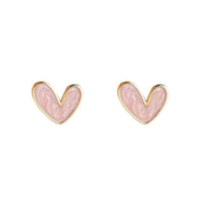 LATS Wine Red Love Stud Earrings for Women Retro Temperament Little Peach Heart Ear Jewelry Classic Modern Trends Accessories