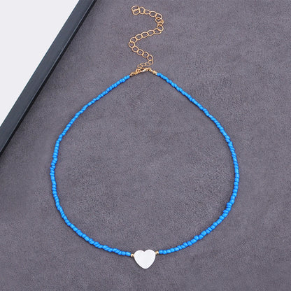 LATS Colorful Seed Beads Choker Nekklace for Women Girl New Love Heart Design Collar Fashion Jewelry Wholesale Dropshipping