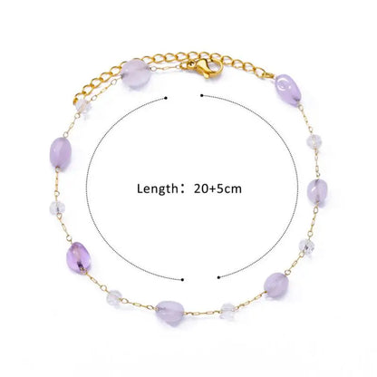 Anklets for Women Stainless Steel Stone Beaded Chain Anklet Summer Beach Accessories Boho Leg Bracelets Jewelry Tobilleras Mujer