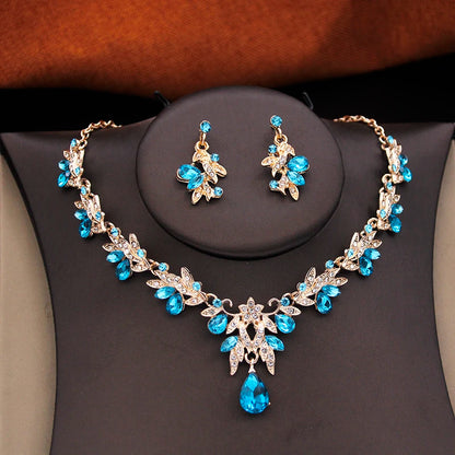 Bridal Jewelry Sets for Women Wedding Crown Birthday Tiaras and Choker Necklace Earrings Bride Party Costume Jewelry Accessories