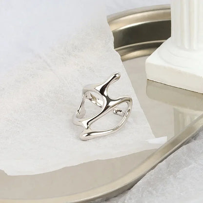 LATS New Fashion Designer Gold Silver Colour Water Drop Ring Woman Europe America Luxury Jewelry 2024 Trendy Accessories Gift