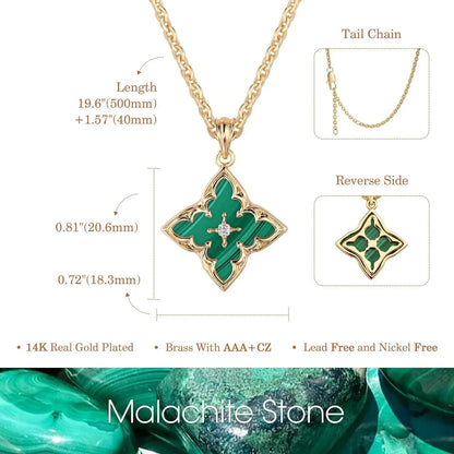Clover Necklace for Women Dainty Gold Plated CZ Pendant Necklace Adjustable Chain Clover Pendant Necklaces for Women Jewelry