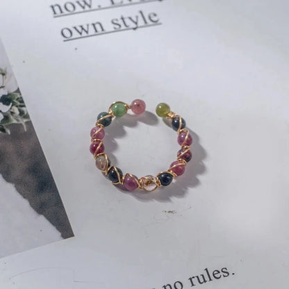 Shell Opal Stone Cuff Rings For Women Girl 2024 New Trend Fashion Personalized Vintage Jewelry Ladies Gifts Party anillos mujer