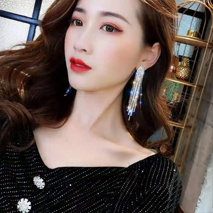 2023 New Fashion Trend Unique Design Elegant Delicate Zircon Water Drop Earrings Women Jewelry Party Premium Gift Wholesale