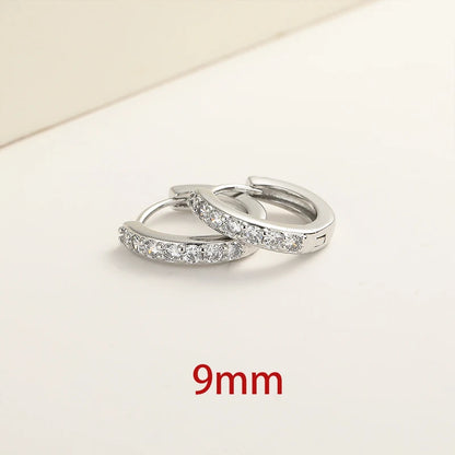 2PC Stainless Steel Little Huggies Hoop Earrings For Women Tiny Crystal Zirconia Pendant Cartilage Earrings Piercing Jewelry