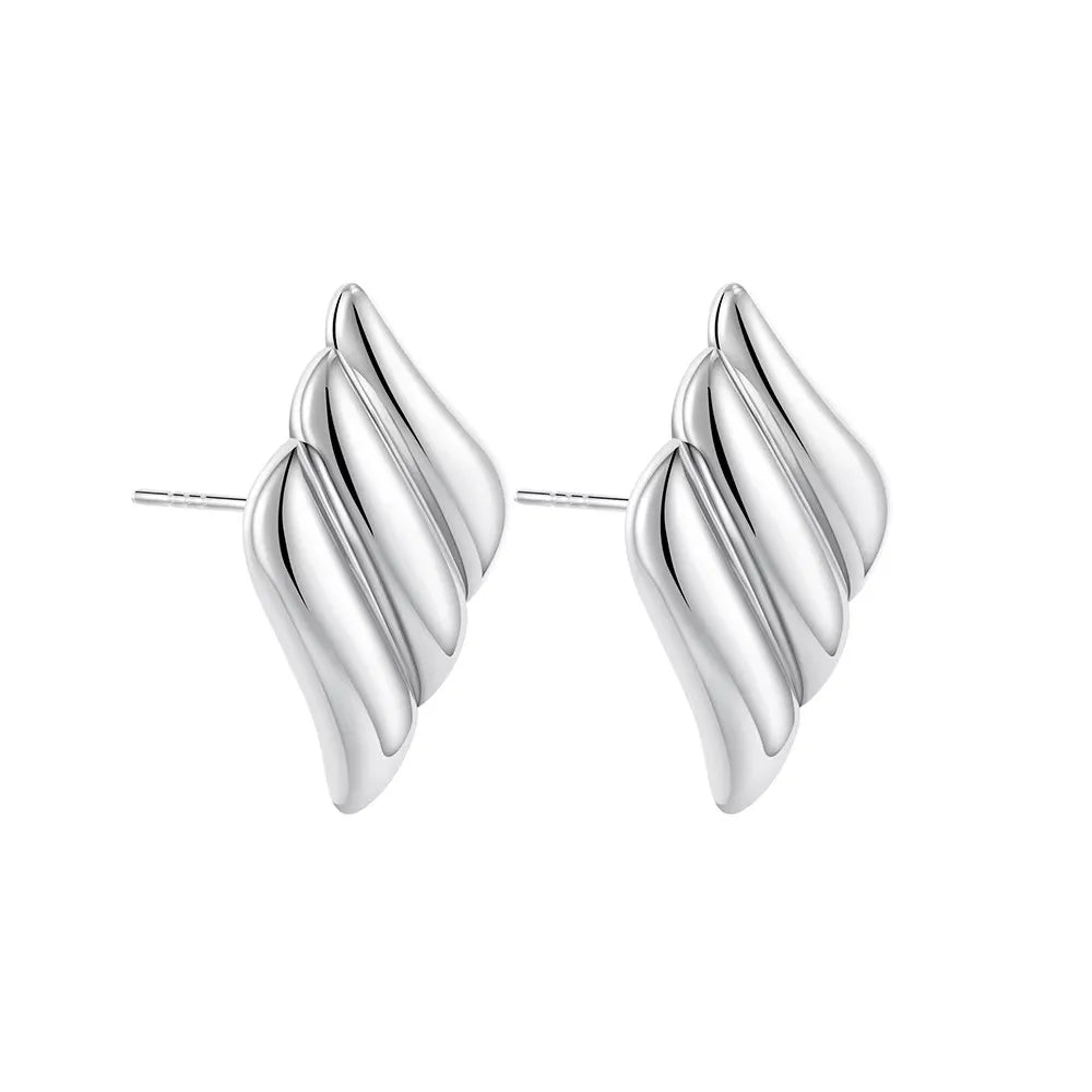 Retro Gold Plated Stainless Steel Texture Earrings for Women Circle Twist Geometric Statement Ear Stud Fashion Jewelry Bijoux