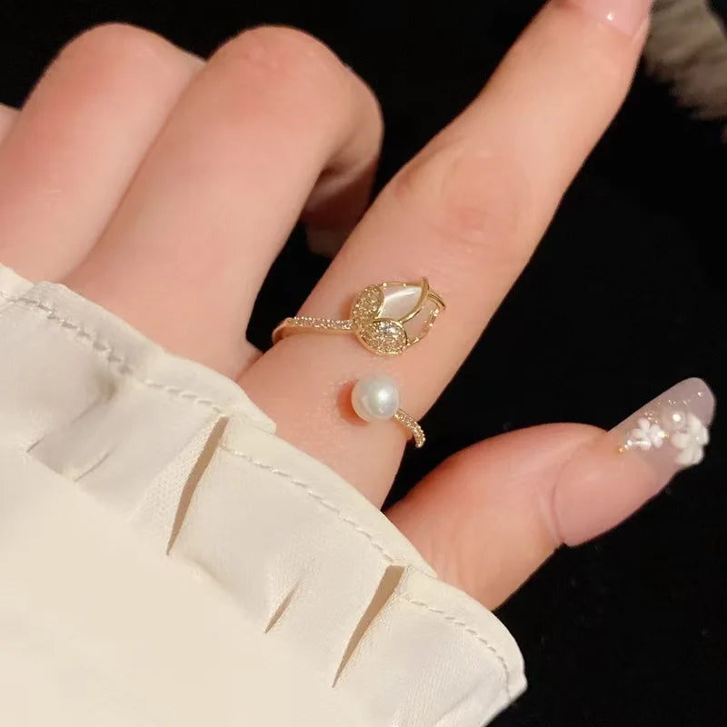 Romantic Lovely White Bowknot Rings Female Girls Exquisite Jewelry Ring with Shiny Bow Tie Zircon for Party Dating Lovers Gifts