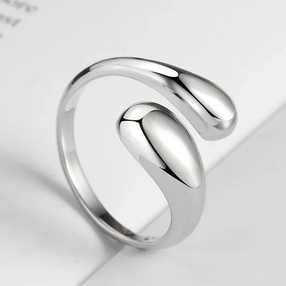 LATS New Fashion Designer Gold Silver Colour Water Drop Ring Woman Europe America Luxury Jewelry 2024 Trendy Accessories Gift