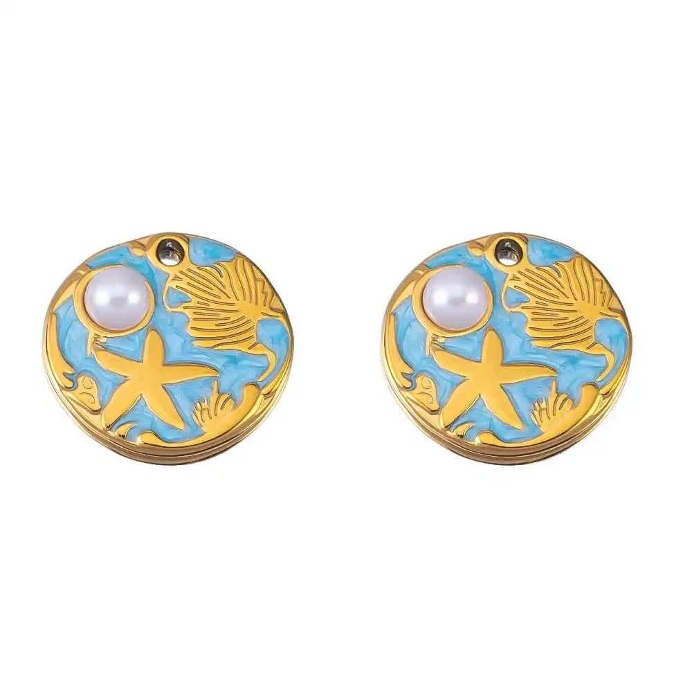 Stainless Steel Pendants Collection Cute Marine Style Pendants Various Earring Components DIY Necklace Jewelry Accessories