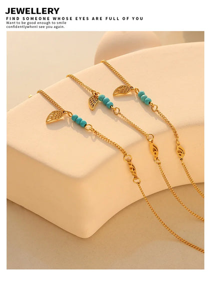 Anklets For Women Stainless Steel 18K Gold Plated High Quality No Tarnish Women's Ankle Bracelets Foot Chains Luxury Ankle Strap