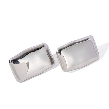 Uworld Fashion Trendy Stainless Steel Gold Color Textured Earrings Prevent Allergy 18K Gold PVD Plated Versatile Daily Jewelry