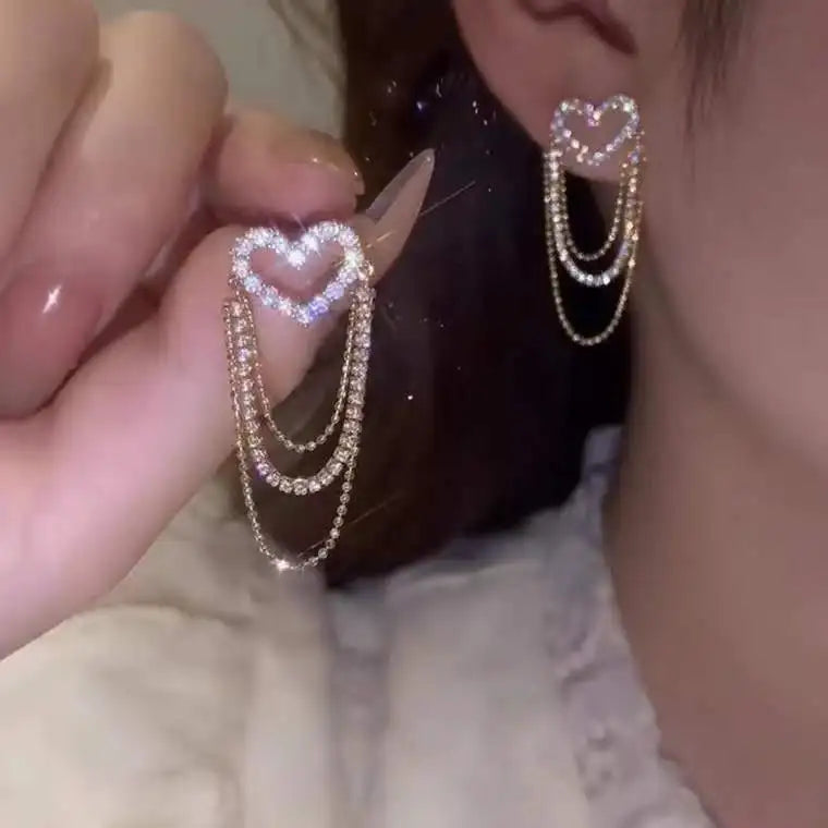 2023 New Fashion Trend Unique Design Elegant Delicate Zircon Water Drop Earrings Women Jewelry Party Premium Gift Wholesale