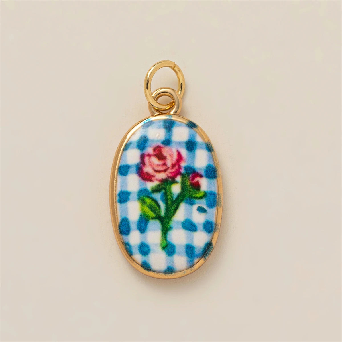 Colorful dopamine pendant with oil droplets, strawberry, crab, heart, shell pattern, color preservation