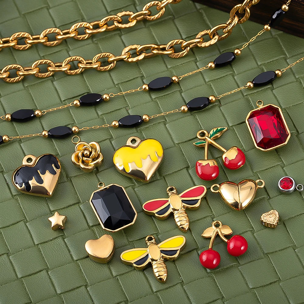Stainless Steel Pendants Collection Cute Marine Style Pendants Various Earring Components DIY Necklace Jewelry Accessories