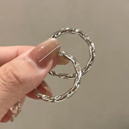 LATS New Design Trendy Retro Geometric Hoop Earrings for Women Irregular Light Luxury Simple Circle Earings Fashion Jewelry Gift