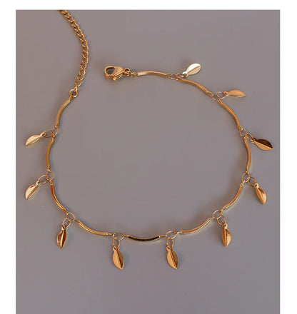 Anklets For Women Stainless Steel 18K Gold Plated High Quality No Tarnish Women's Ankle Bracelets Foot Chains Luxury Ankle Strap