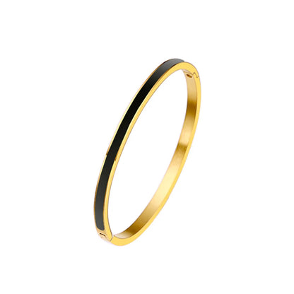 Zalman Colorful Enamel Bangles Women Gold Color Stainless Steel Simple Romantic Bracelet Never Fade Wholesale 2023