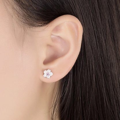 Elegant Cherry Blossom Princess Earrings for Women Personalized Asymmetrical Long Tassel Star Pearl Ear Stud Party Jewelry Gifts