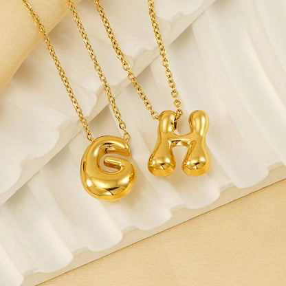 LATS 26 English Letter Gold Color Stainless Steel Necklace for Women Personalized Jewelry Gifts Fashion Accessories