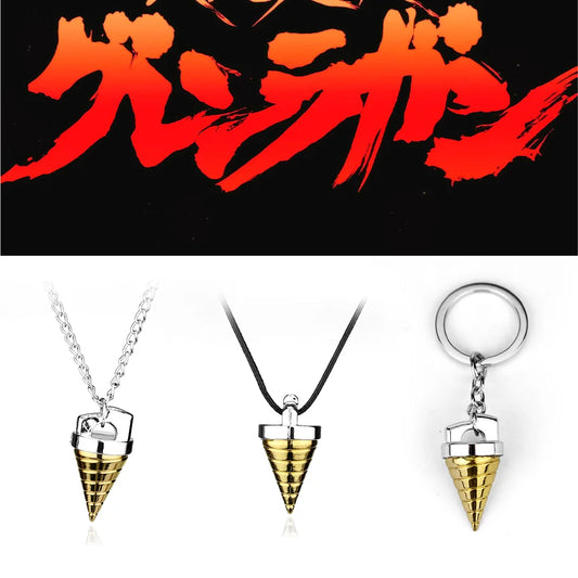 Cartoon Tengen Toppa Gurren Lagann Necklace Tengentoba Gulenlagan Core Drill Pendant Necklace Jewelry Accessories