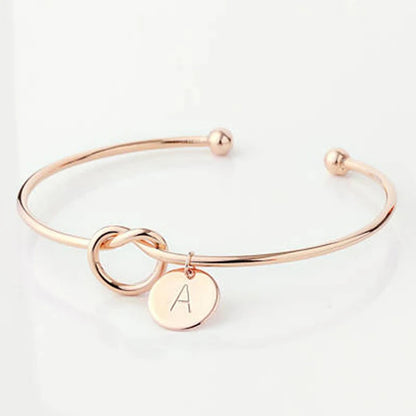Trendy Initial Coin Charm Bangle for Women Men Lover Wife Stainless Steel Letter Cuff Bracelet Couple Jewelry Dropshipping