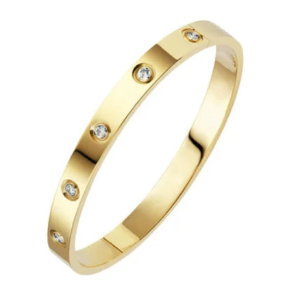 Stainless Steel Bracelets On Hand 6mm 4mm Bangles For Women Jewelry Lady Girl Women's Fashion Rhinestone Titanium Designer Gifts