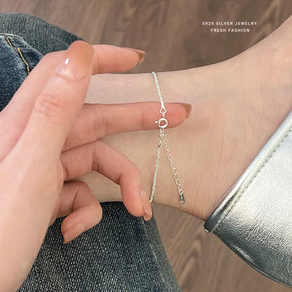 925 Sterling Silver Light Luxury High Quality Anklet for Women Korean Exquisite Elegant Summer Foot Accessories
