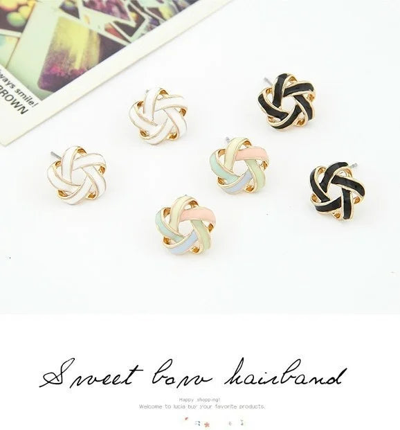 RAVIMOUR 2017 Enamel Pendientes Femme Fashion Gold Color Stud Earrings for Women Piercing Flower Brinco boucle d'oreille Bijoux