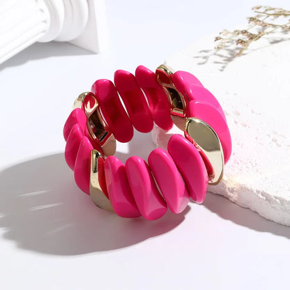 Wedding Wide Bracelet for Girls Charm Resin Bracelets Bangles For Women Luxury High Quality Fashion Jewelry Elastic Party Gifts