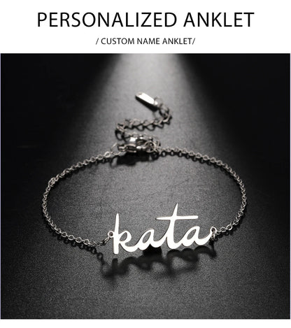 Lemegeton Customized Name Anklets for Women Men Personalized Foot Anklet Stainless Steel Chain Anklet Beach Summer Jewelry Gifts