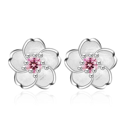 Elegant Cherry Blossom Princess Earrings for Women Personalized Asymmetrical Long Tassel Star Pearl Ear Stud Party Jewelry Gifts
