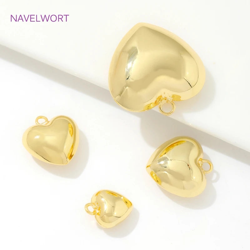 Pendants For Jewelry 18K Gold Plated Brass Heart Charms Pendants For Fashion Necklace Making Supplies DIY Jewelry Accessories