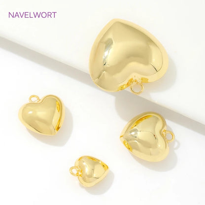 Pendants For Jewelry 18K Gold Plated Brass Heart Charms Pendants For Fashion Necklace Making Supplies DIY Jewelry Accessories