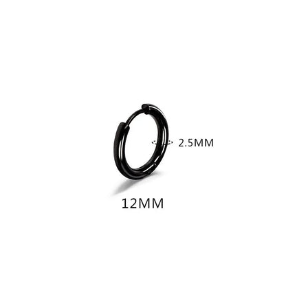 LATS 2024 New Simple Stainless Steel Small Hoop Earrings for Women Men 8mm To 20mm Round Cartilage Ear Piercing Fashion Jewelry