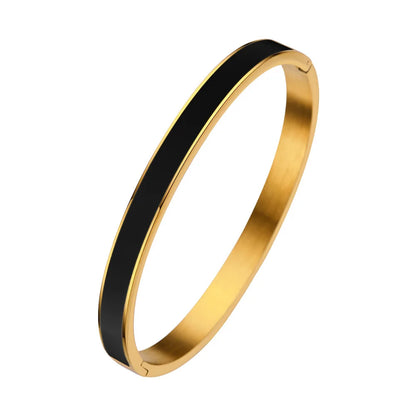 Zalman Colorful Enamel Bangles Women Gold Color Stainless Steel Simple Romantic Bracelet Never Fade Wholesale 2023
