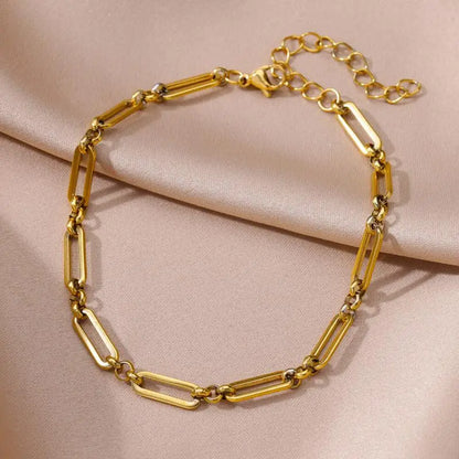 Anklets for Women Stainless Steel Stone Beaded Chain Anklet Summer Beach Accessories Boho Leg Bracelets Jewelry Tobilleras Mujer