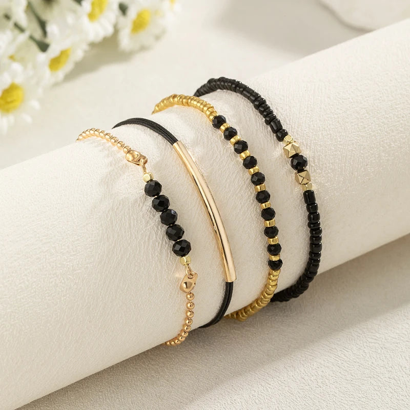Simple Bracelet Beads Handmade Glass Stone Bracelets Women Boho Party Vacation Jewelry Stack Pulseras De Mujer