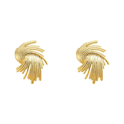 Gold Color Metal Weaving Wing Stud Earrings for Female Fashion Sweet Geometry Wedding Jewelry Romantic Valentine's Day Gift