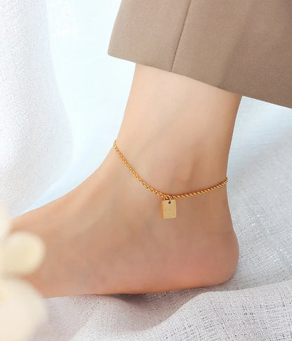 Anklets For Women Stainless Steel 18K Gold Plated High Quality No Tarnish Women's Ankle Bracelets Foot Chains Luxury Ankle Strap
