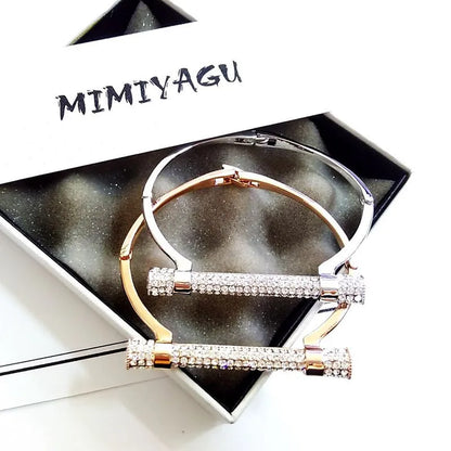 Famous  Luxury Full Crystal  Cuff Bracelets Bangle  For Women Rhinestones   Arm  Jewelry