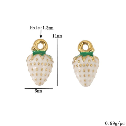 3pcs/lot Stainless Steel Enamel Strawberry Charms Pendants for DIY Jewelry Necklace Earrings Bracelets Making Accessories