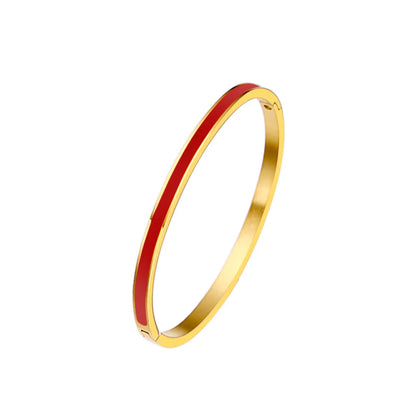 Zalman Colorful Enamel Bangles Women Gold Color Stainless Steel Simple Romantic Bracelet Never Fade Wholesale 2023