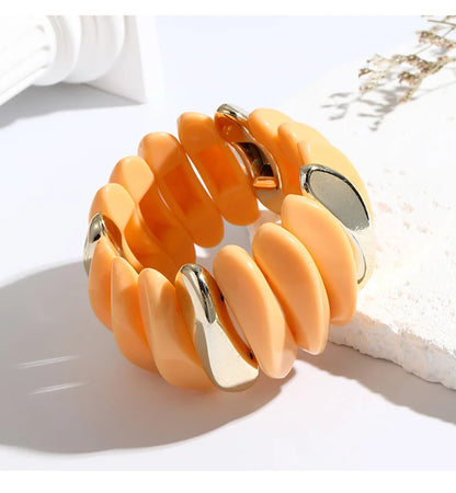 Wedding Wide Bracelet for Girls Charm Resin Bracelets Bangles For Women Luxury High Quality Fashion Jewelry Elastic Party Gifts