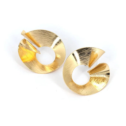 Retro Exaggerate Metal Statement Earrings for Women European Fashion Round Star Square Leaf Twist Geometry Long Earrings Jewelry