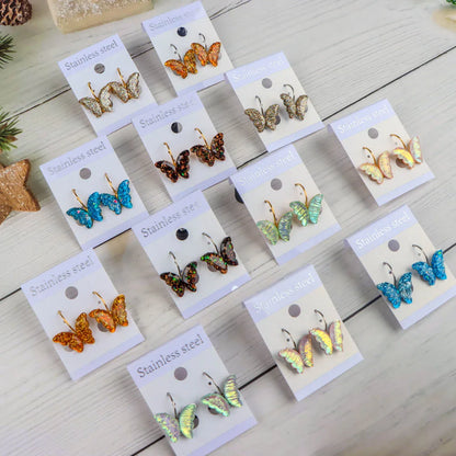 10Pairs/Lot Elegant Simple Stainless Steel Women Earrings Geometric Heart Mixed Style Jewelry Gift Giving Wedding Travel